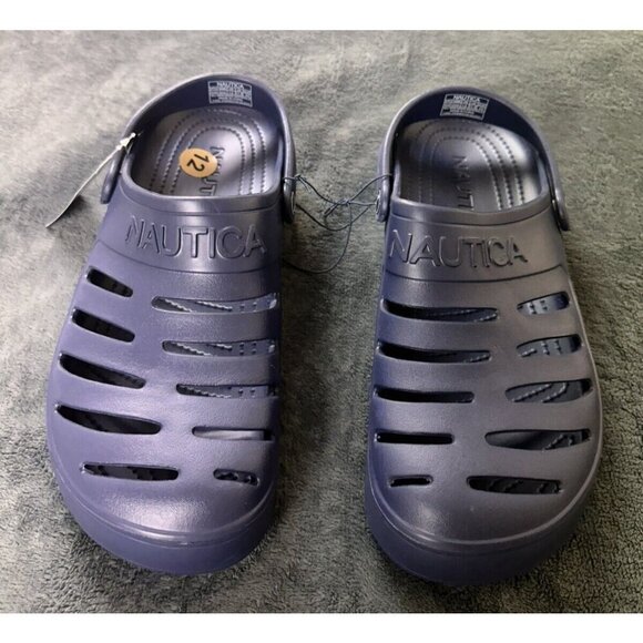 Nautica River Edge Blue Navy Rubber Clogs Loafers Men's Size 12 KM3391 - Picture 3 of 14